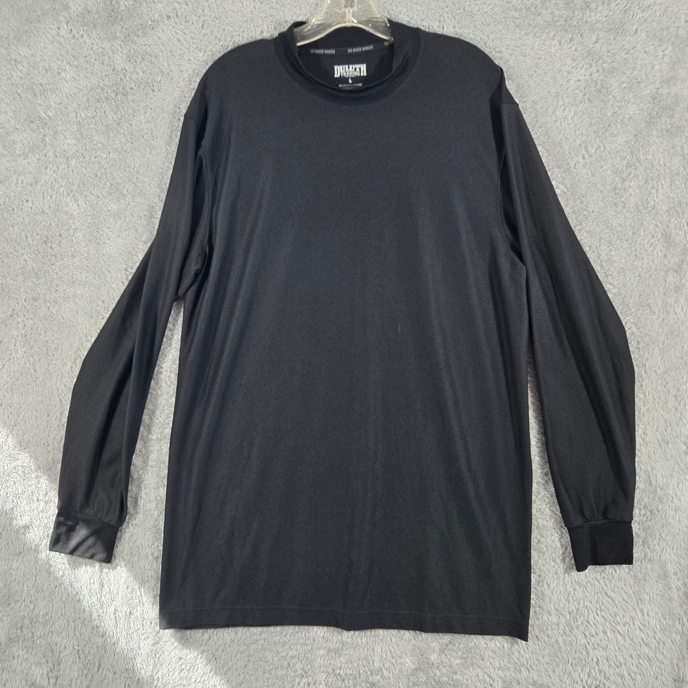 Duluth Trading Co Go Buck Naked Mens Large Black Long Sleeve Shirt Thumbholes
